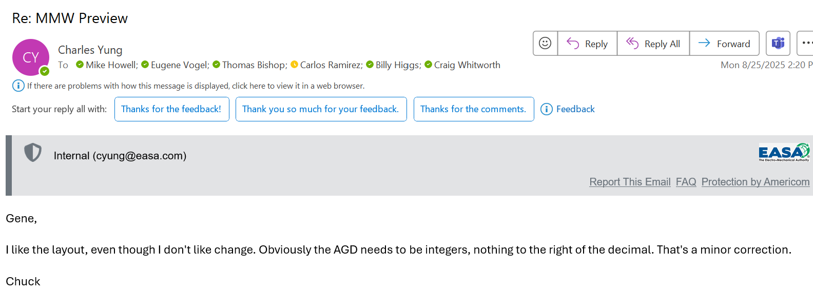 Client testimonial